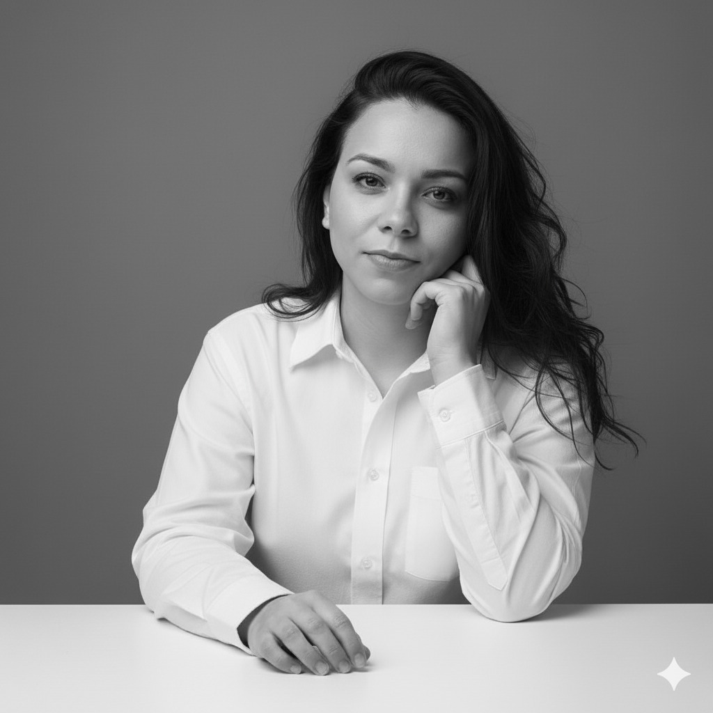 Bea Andrade no estúdio em Boituva